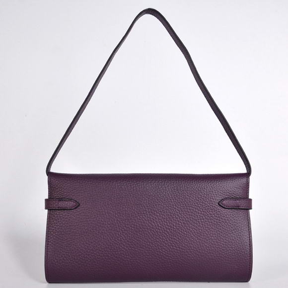 AAA Hermes Kelly 26 CM Shoulder Bag Clemence Purple 60699 On Sale - Click Image to Close